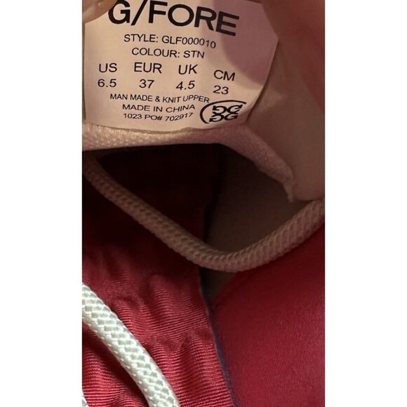 G/FORE GFORE MG4+ Knit Mesh Golf Shoe Sneaker Ladies 6.5 Khaki Tan Red GLF000010 - Picture 11 of 11